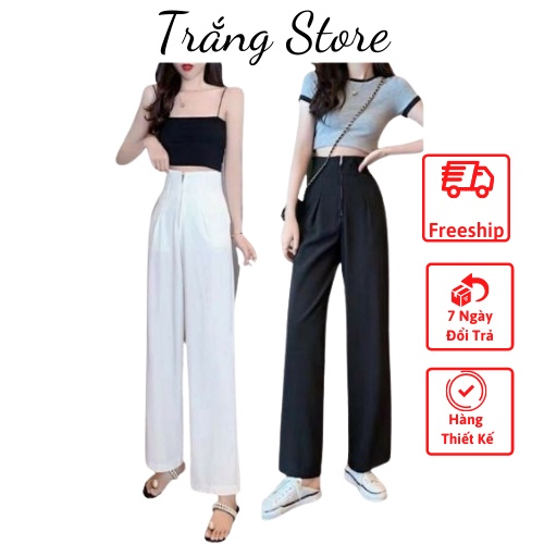 Quần tây ống rộng dáng suông dài 92cm khóa kéo nhôm vải tuyết mưa cao cấp dày dặn lên dáng cực đẹp
