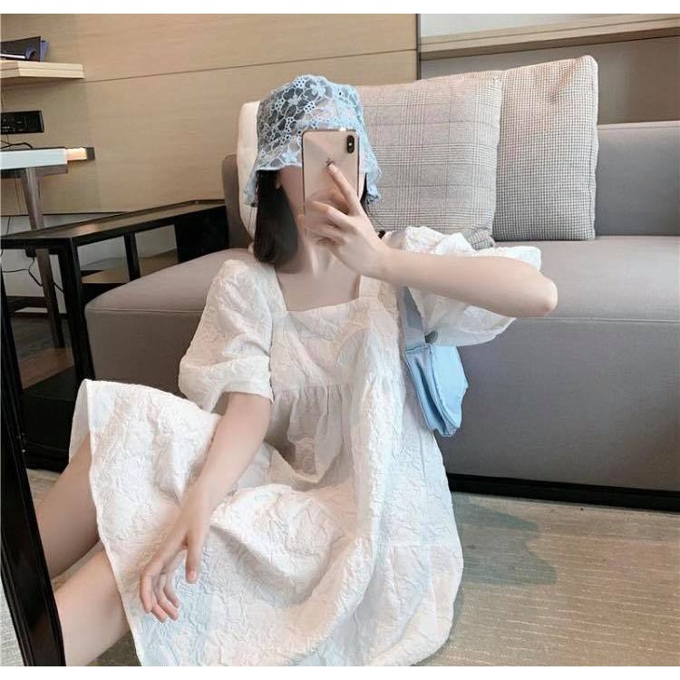 [Mã FAGREEN1505 giảm tới 30K đơn 99K] Anna Dress - Đầm xốp cổ vuông tay phồng | BigBuy360 - bigbuy360.vn