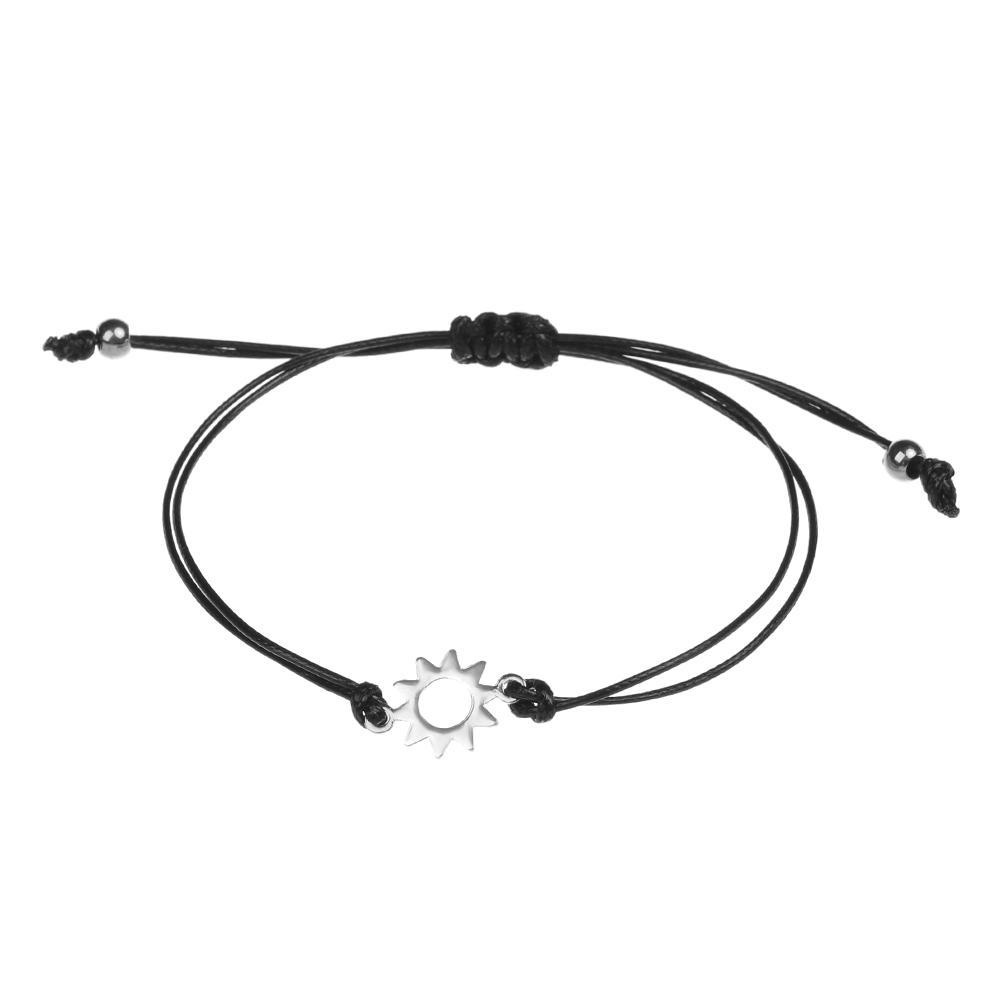 ROWANS Bộ 2 Vòng Tay Dây Bện Gắn Mặt Trăng / Mặt Trời Thời Trang Sáng Tạo