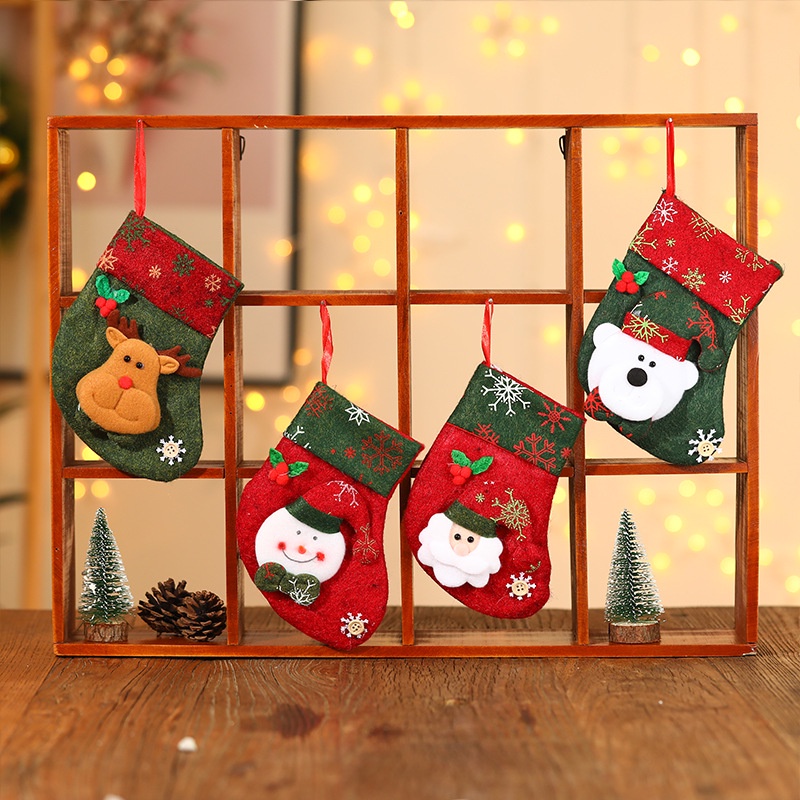 [MỚI] Vớ Giáng sinh mini hình ông già Noel/người tuyết/tuần lộc/gấu 3D [Christmas]