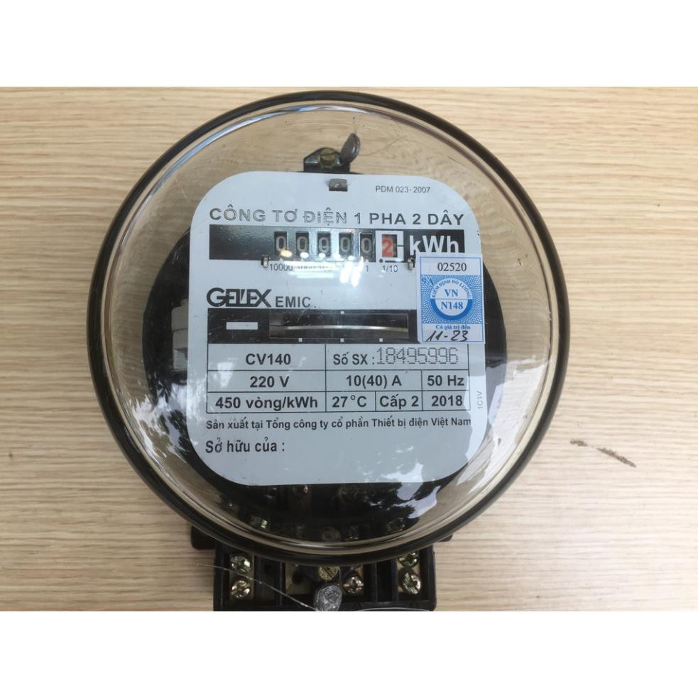 Công tơ, đồng hồ điện 1 pha 2 dây có kiểm định EMIC  GELEX 10(40A)