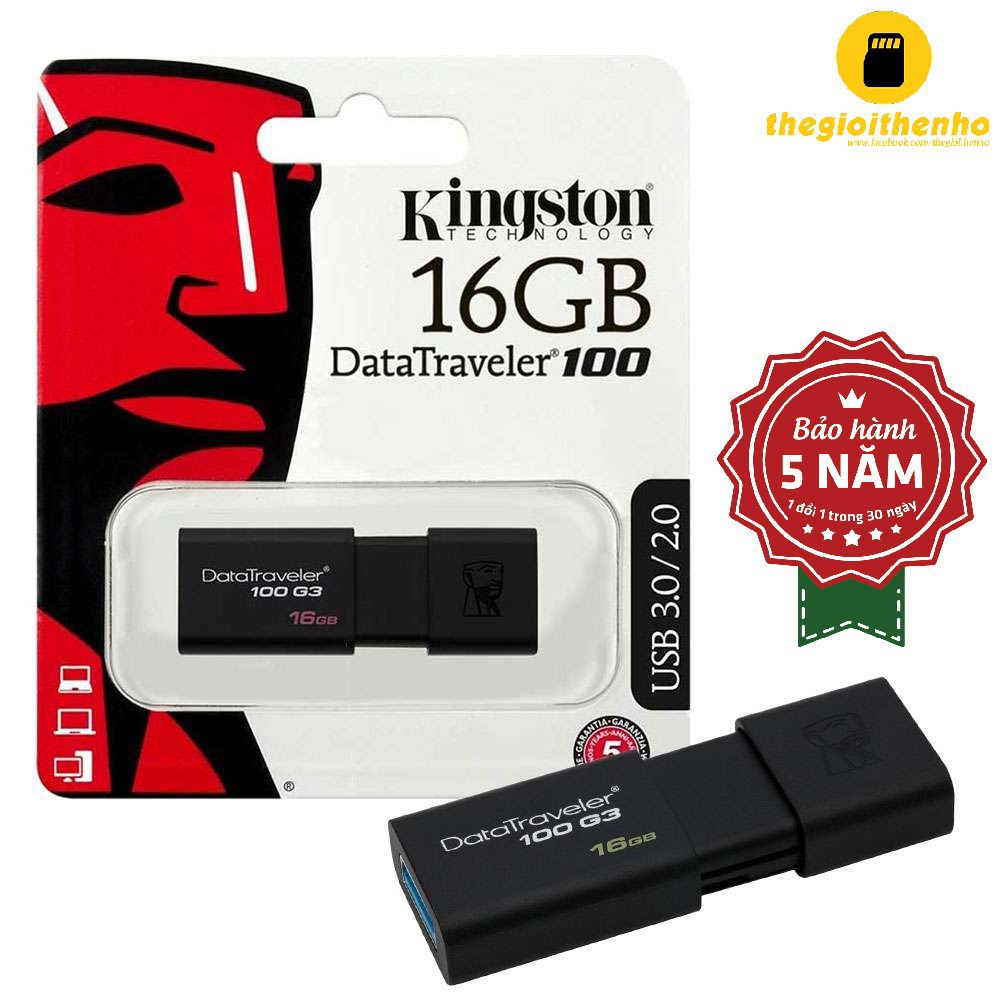USB 16GB 3.0 Kingston Data Traveler 100G3- BẢO HÀNH 1 ĐỔI 1