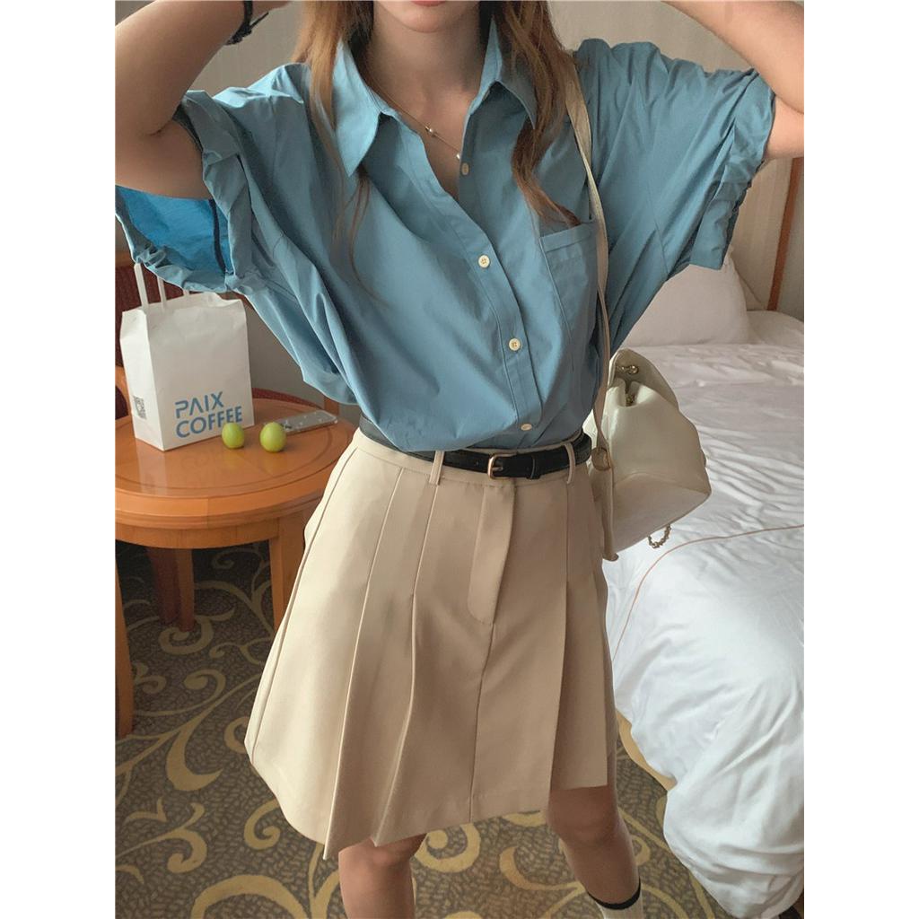 Áo Thun polo Tay Ngắn Màu Trơn Đơn Giản Phong Cách Hàn Quốc 63018 4 Màu Sắc