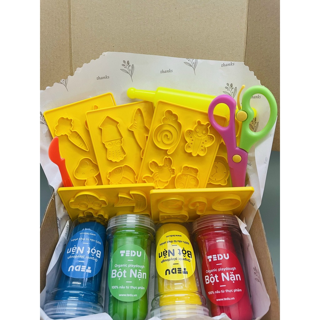 Combo bột nặn đất nặn an toàn TEDU quà tặng 179 - 57 chi tiết