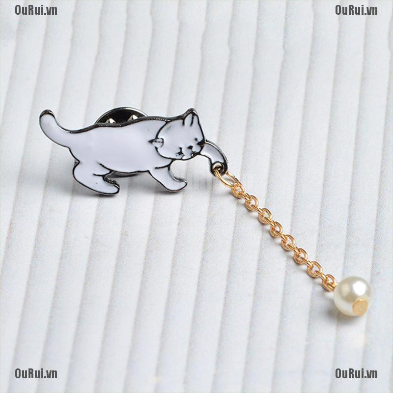 Hoa Tai Hình Mèo Tráng Men Thời Trang