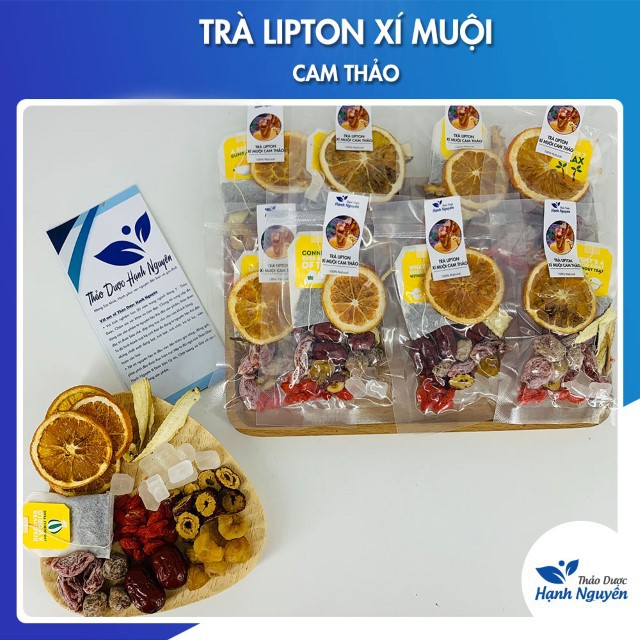 Trà Lipton Xí Muội Cam Thảo (5-10 Set) - Tặng Hạt Chia (Gói được hút chân không)