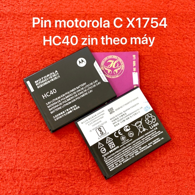 Pin motorola C X1754 kí hiệu trên pin HC40 zin