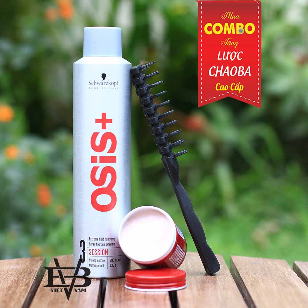 [CHÍNH HÃNG - BYVILAIN SHOP TPHCM] Combo Gôm osis+ 3 Session Finish 300ml + Sáp Vuốt Tóc Osis Thrill 3 100ml + Tặng lược