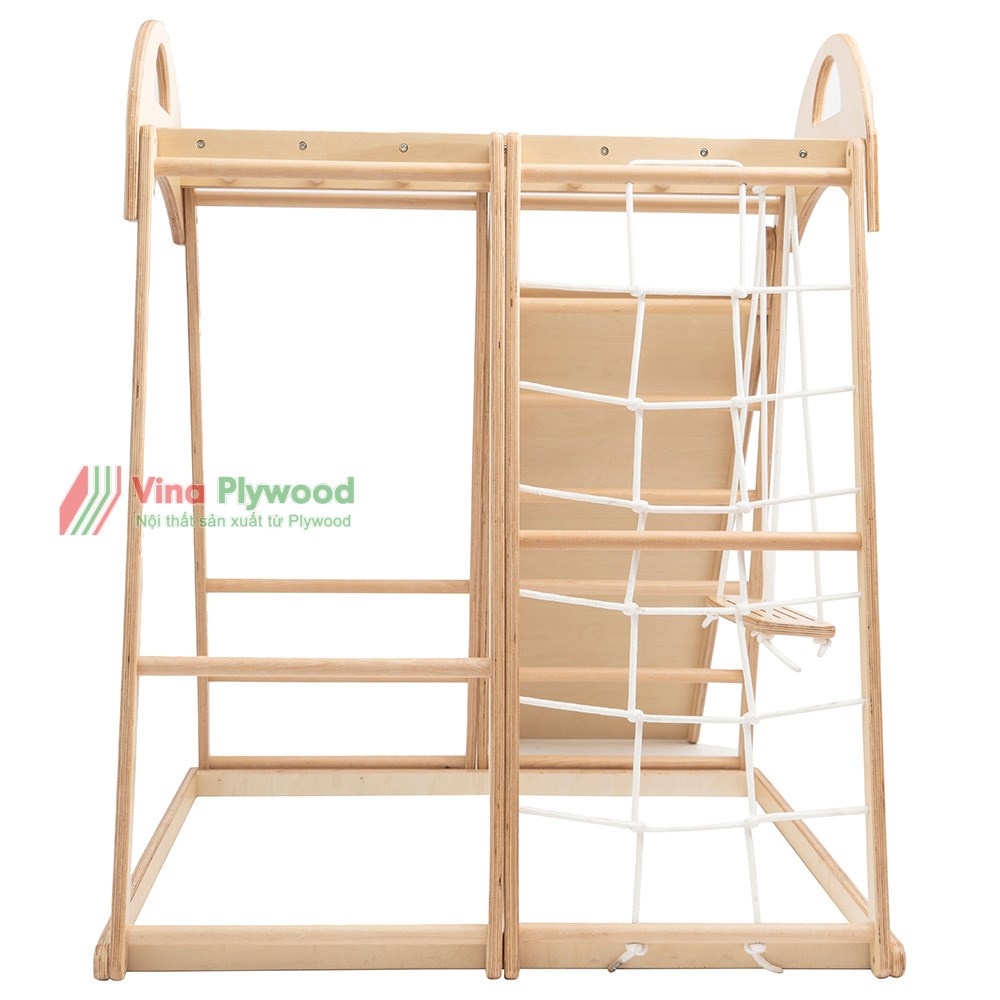 Nhà chơi leo núi bằng gỗ Plywood, nhà vận động tập thể dục cho bé