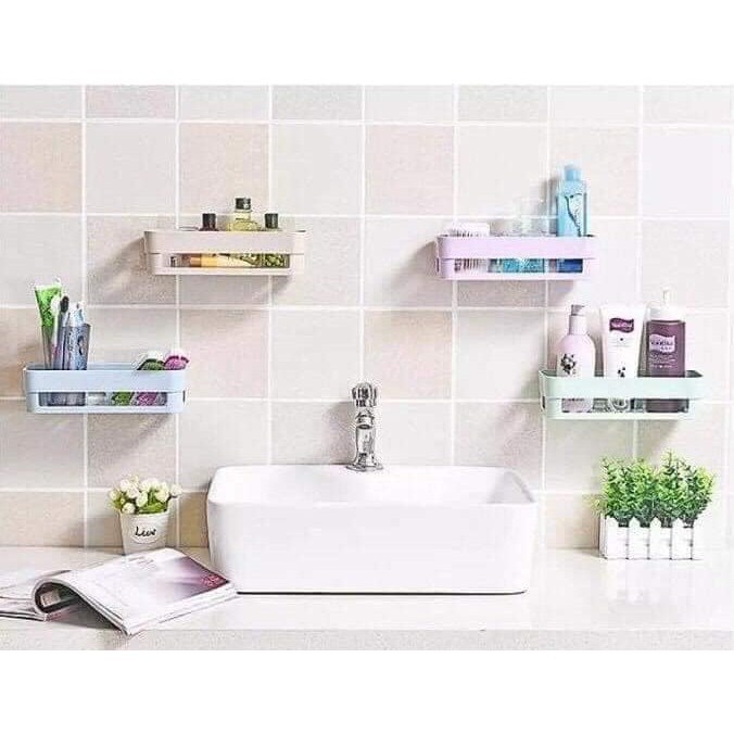 Kệ nhựa dán tường để đồ nhà tắm tiện dụng, không cần khoan đục