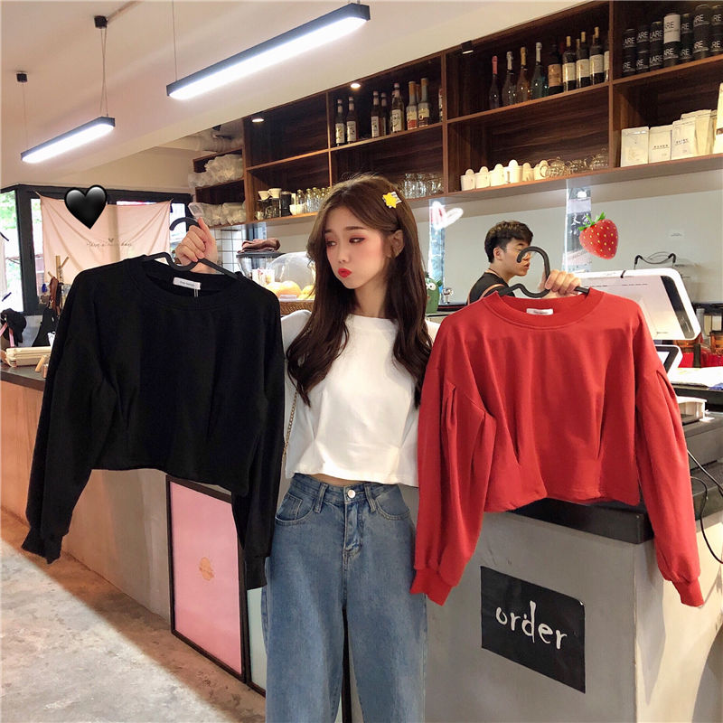 Áo Thun Nữ Dài Tay Cổ Tròn Thời Trang Hàn 2020