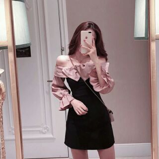Đầm trễ vai nơ (ảnh thật sau cùng)