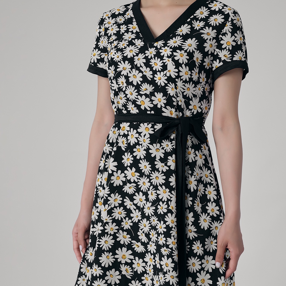 Đầm hoa nhí, váy hoa nhí HECCI hai dây dáng xòe nữ tính V325