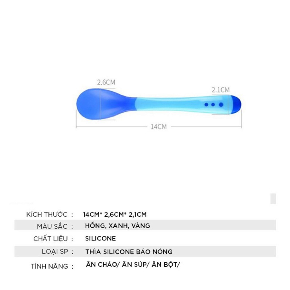 Thìa Ăn Dặm Báo Nóng Cho Bé, thìa cảm ứng nhiệt độ an toàn cho bé
