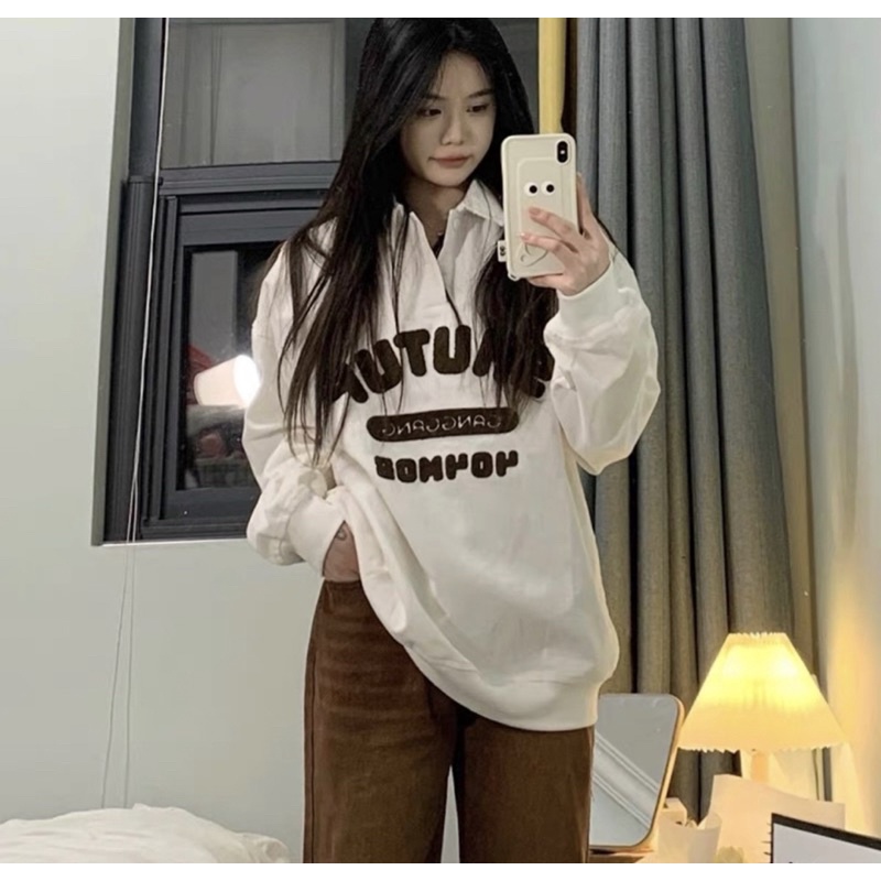 Áo Nỉ Polo NAMED Chất Nỉ Ngoại Dày Dặn Unisex Nam Nữ Form Rộng Chất Đẹp- Áo Nỉ Cổ Bẻ Ulzzang Phong Cách Trẻ Trung