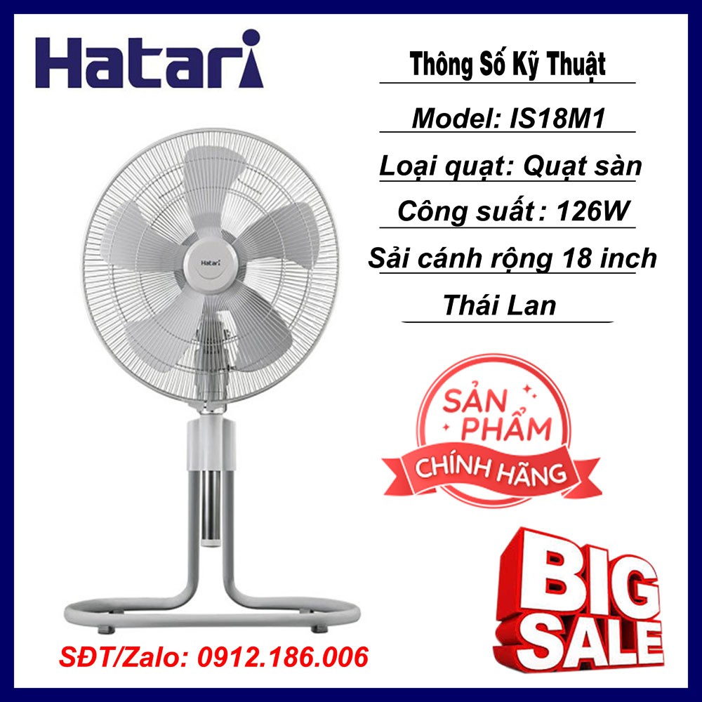 Quạt Sàn Rút Lỡ Hatari IS18M1 - Hàng chính hãng
