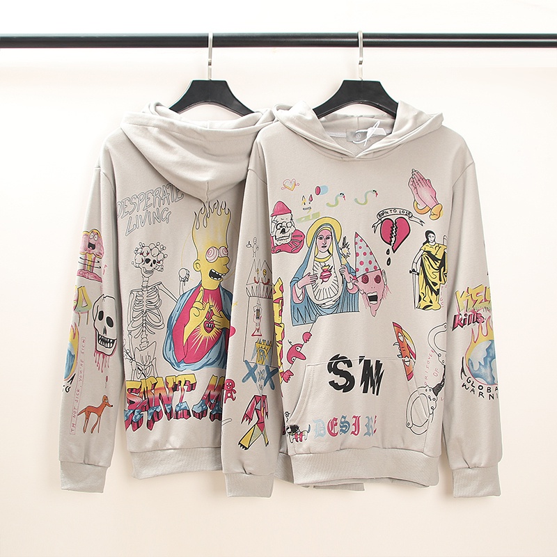 Áo hoodie in họa tiết hoạt hình đáng yêu thời trang dành cho cặp đôi