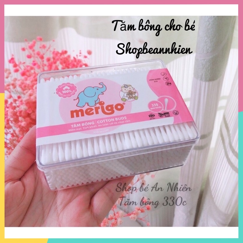 Tăm bông cho bé-bông tự nhiên không huỳnh quang-vệ sinh mũi,tai,nút bụng cho bé
