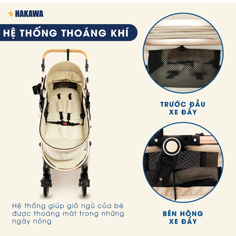 Xe đẩy cao cấp cho bé HAKAWA - HK-B03 - Sản phẩm chính hãng - Bảo hành 5 năm