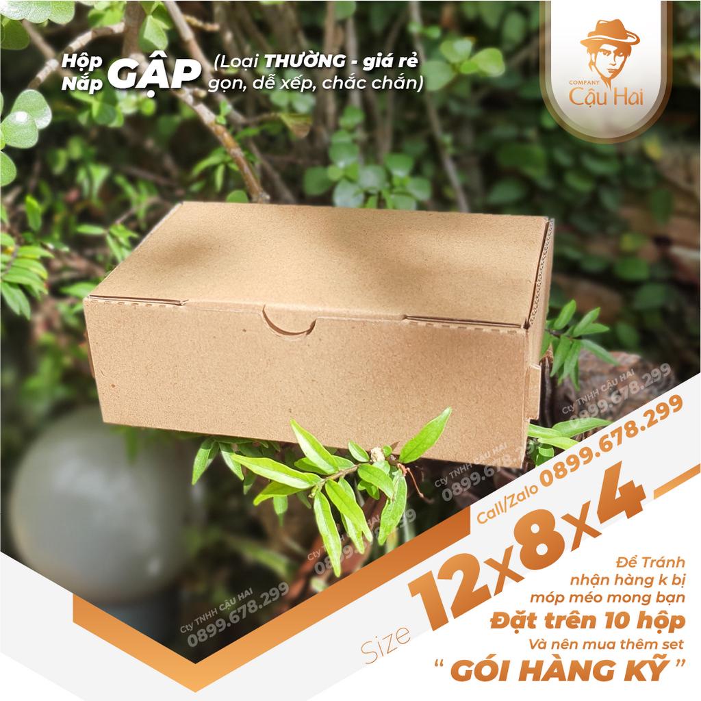 Hộp carton nắp GẬP 12x8x4
