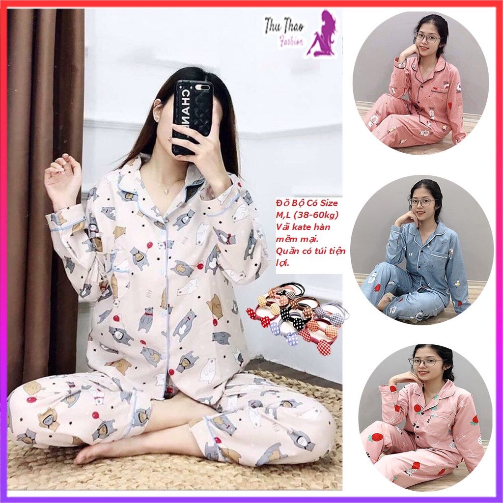 [Sale Xả Hàng- Bộ Ngủ Pijama Tay Dài-Đồ Bộ Mặc Nhà-Vải Thái Lọai 1-Hàng Có Size.