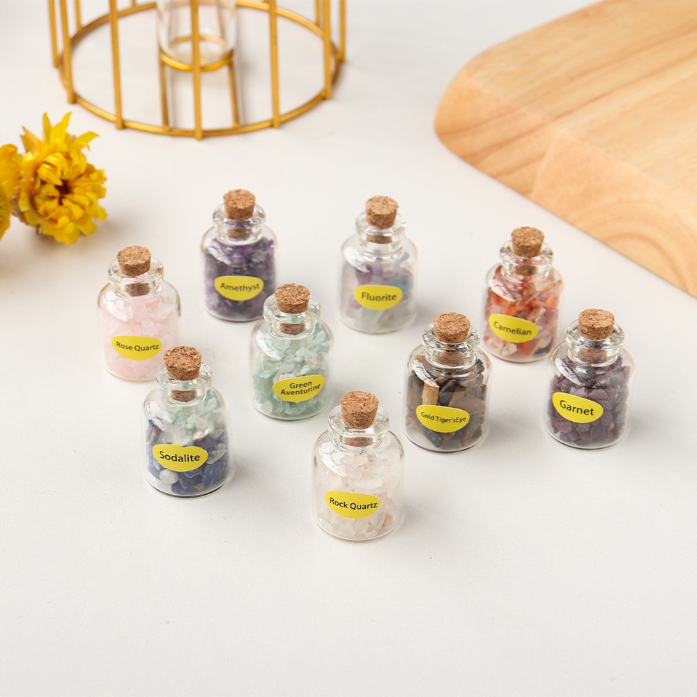 Hộp Quà 9 Lọ Đá Thanh Tẩy Mini Phong Thủy May Mắn Cho Chủ Nhân DA80