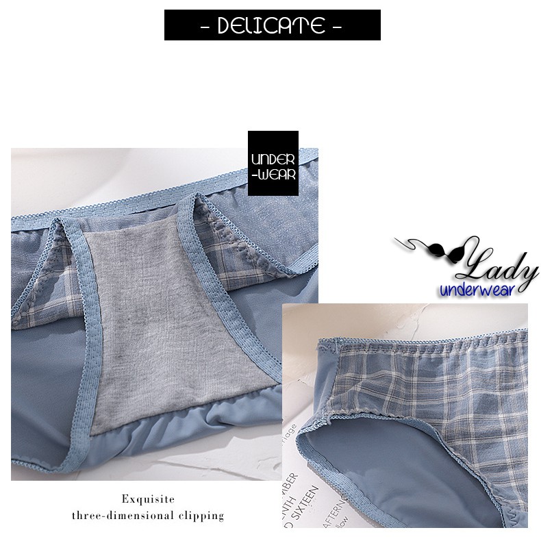 Bộ Đồ Lót Nữ Cotton Cao Cấp Phong Cách Nhật Bản, Set Đồ Lót Nữ Không Gọng Kẻ Caro Sexy New Arrivals 2021 | BigBuy360 - bigbuy360.vn