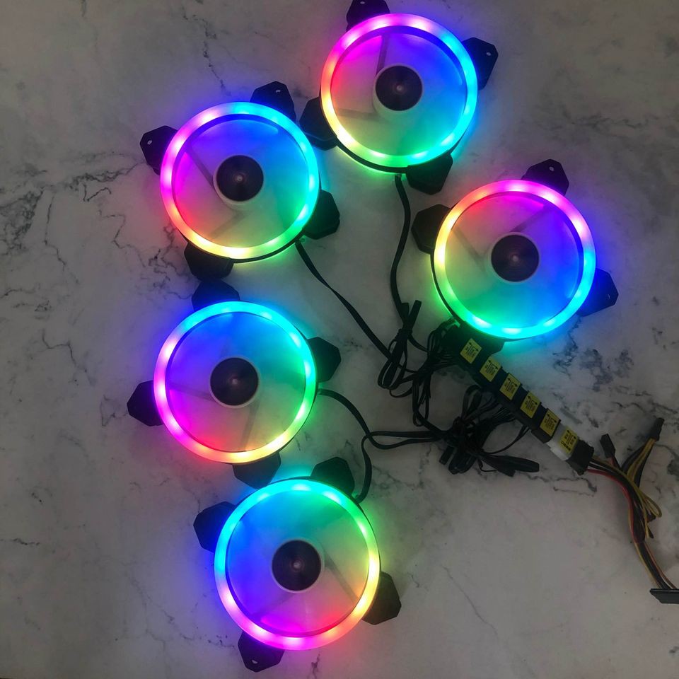 Fan LED case Coolmoon RGB dual ring nháy đổi màu đa chế chộ - Không Cần Hub