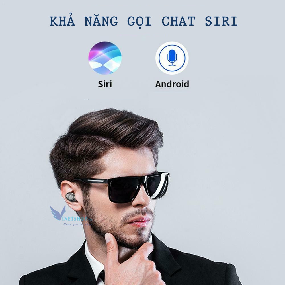 Tai nghe true wireless AMOI F9 | bản QUỐC TẾ | nút cảm ứng | Bluetooth 5.0 | Pin 150 giờ-Kiêm pin sạc dự phòng -DC3945