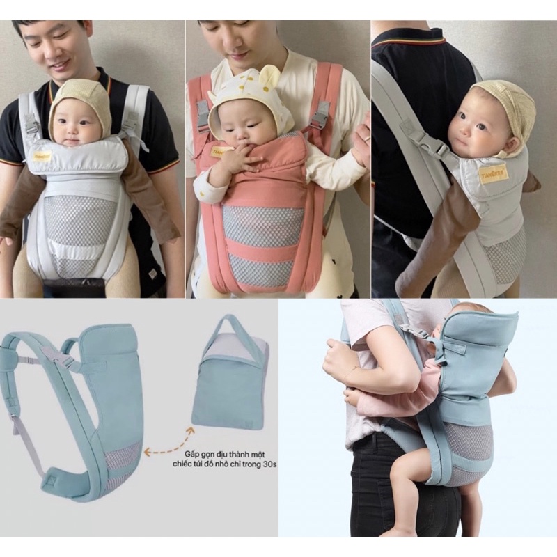 Địu Em Bé Sơ Sinh Có Đỡ Cổ Đa Năng Gọn Nhẹ, Địu lưới gấp gọn đi du lịch, Đai Địu Em Bé sơ sinh, Địu lưới thoáng khí