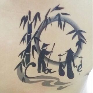 HÌNH XĂM DÁN TATTOO bắp thư pháp cha mẹ mẫu 5 b
