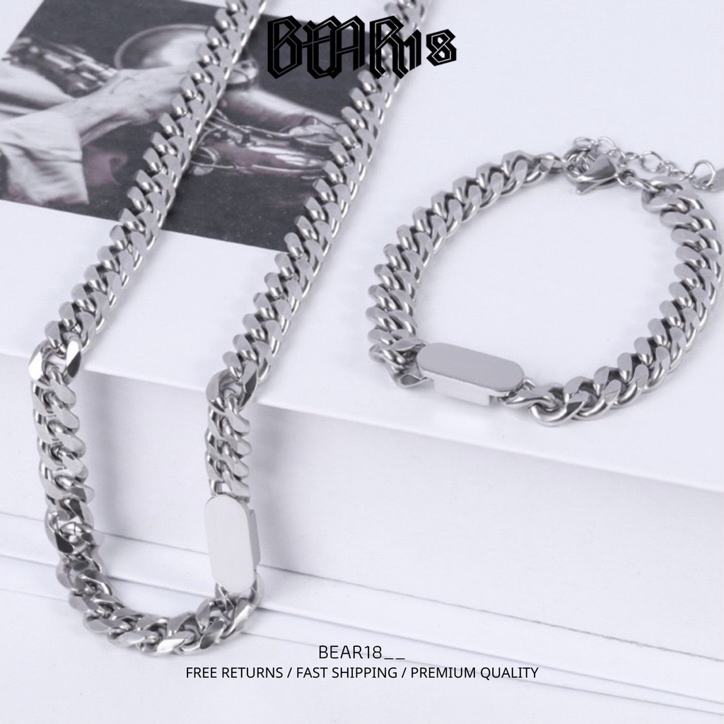 ( FULL SIZE ) Vòng tay - lắc tay titan cao cấp thiết kế đơn giản đẹp phù hợp cho nam và nữ, vòng tay đôi BEAR18 - L102