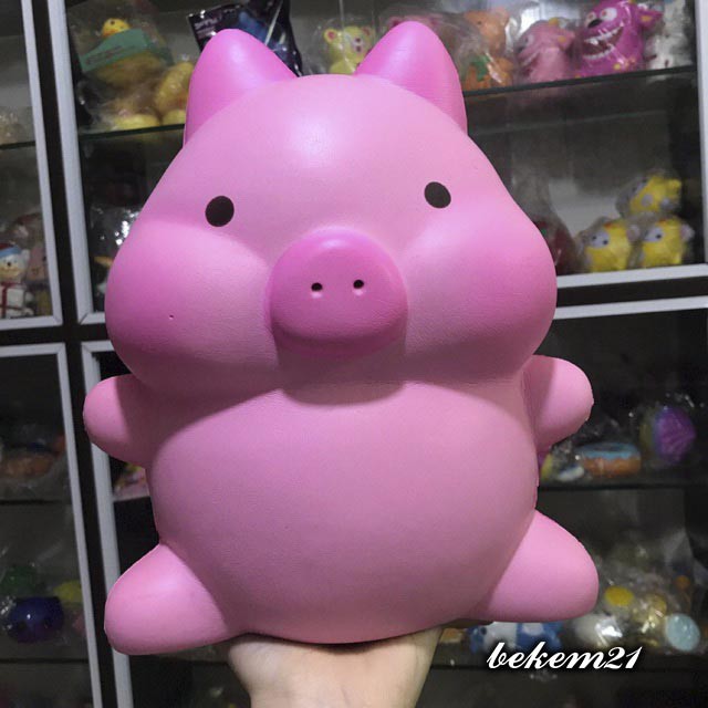 Squishy heo hồng lợn hồng đại khổng lồ cầm thích tay
