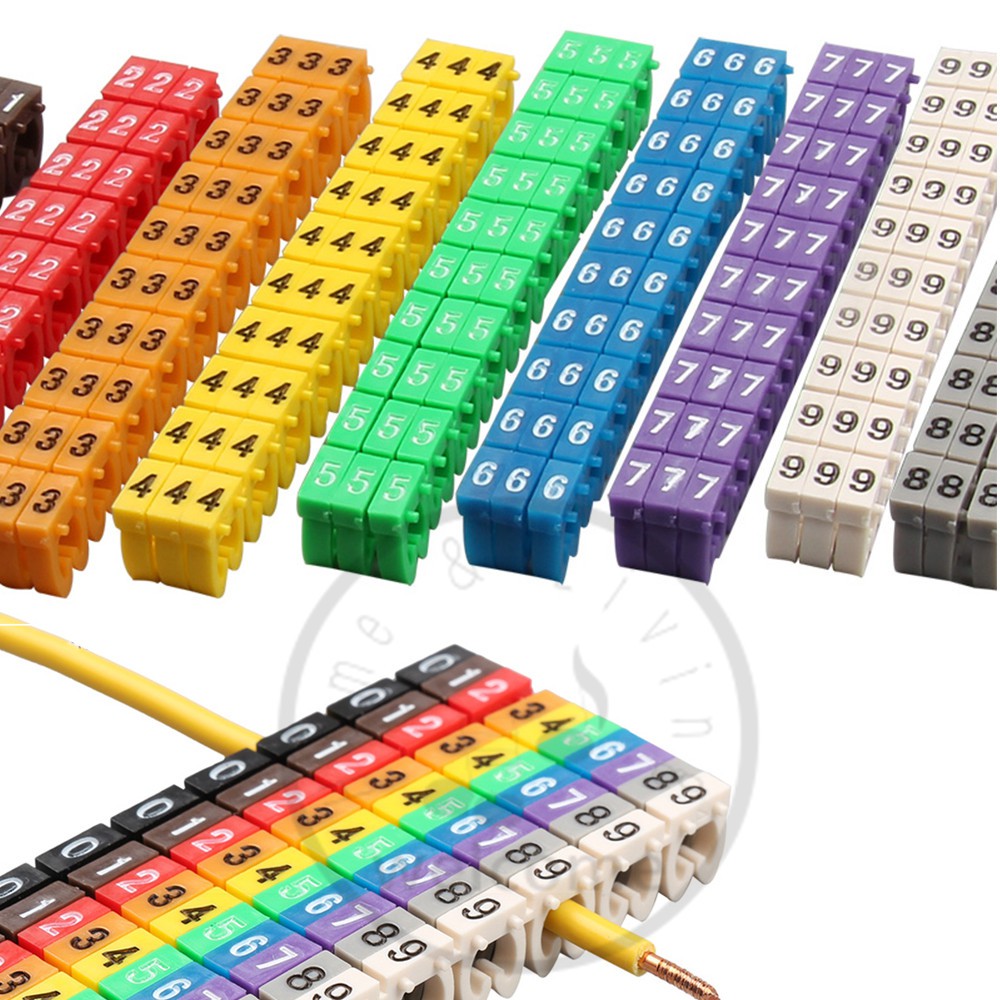 Dây Đánh Dấu Thẻ Nhãn Cáp Mạng Cho Cat5e Cat6 Loại Nhiều Màu Số Chữ Tiddy Đánh Dấu Dây Tay 2-10mm Người Tổ Chức