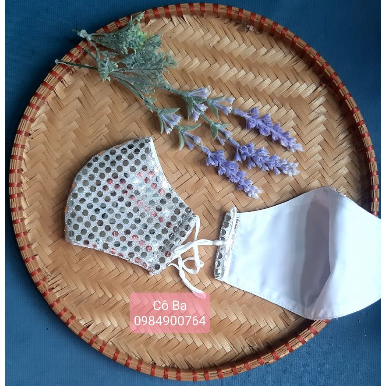 khẩu trang kim sa đi tiệc sang trọng độc lạ