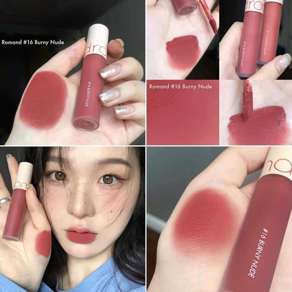 Son Romand Zero 16 hồng nude (son kem lì Romand Zero Velvet Tint)