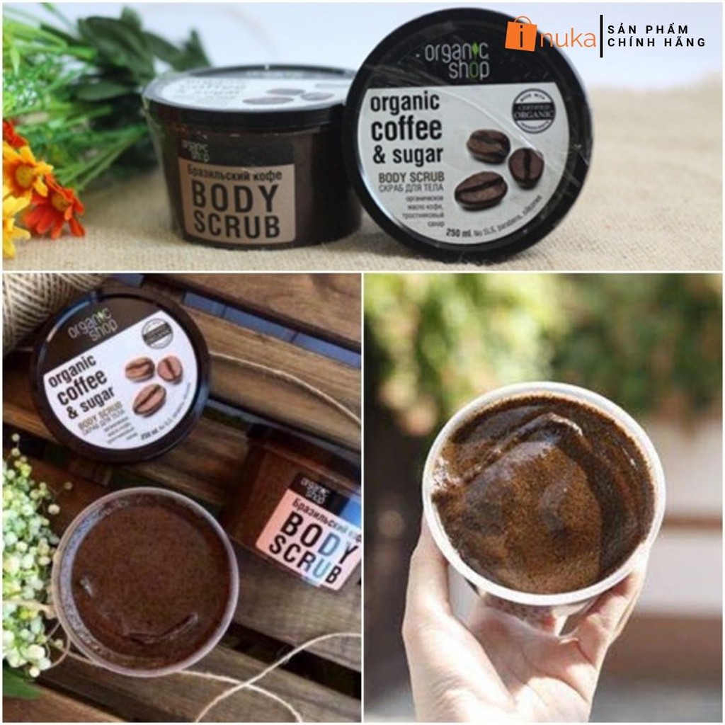 [100%-Hàng Auth] Tẩy tế bào chết body organic shop body scrub tẩy tế bào chết toàn thân trắng da, tái tạo da trắng sáng | BigBuy360 - bigbuy360.vn