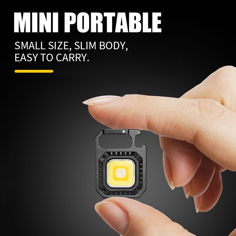 Đèn Pin LED COB Mini Sạc USB Kèm Dụng Cụ Mở Nắp Chai Tiện Dụng