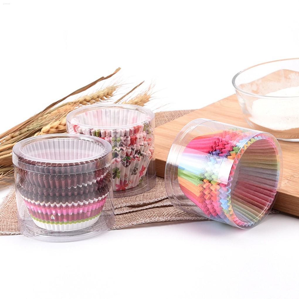Set 100 cốc giấy lót làm bánh cupcake chống dính tiện lợi