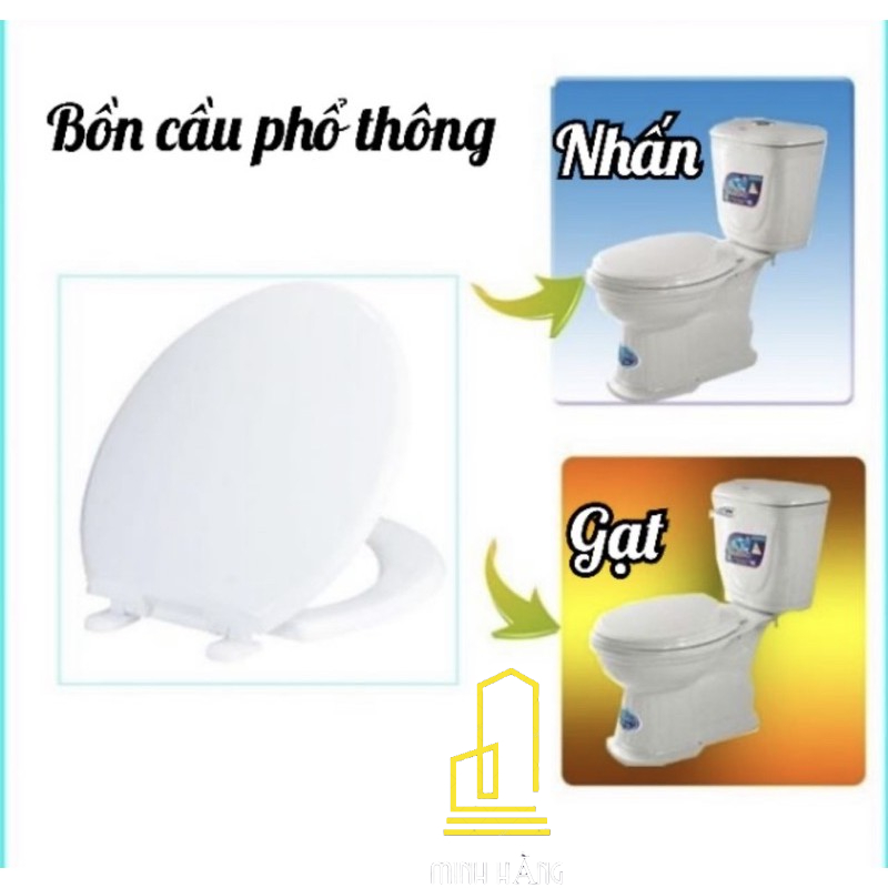 Nắp Bồn Cầu Nhựa Gia Thành màu trắng, màu xanh biển, màu xanh ngọc  loại dày 1kg