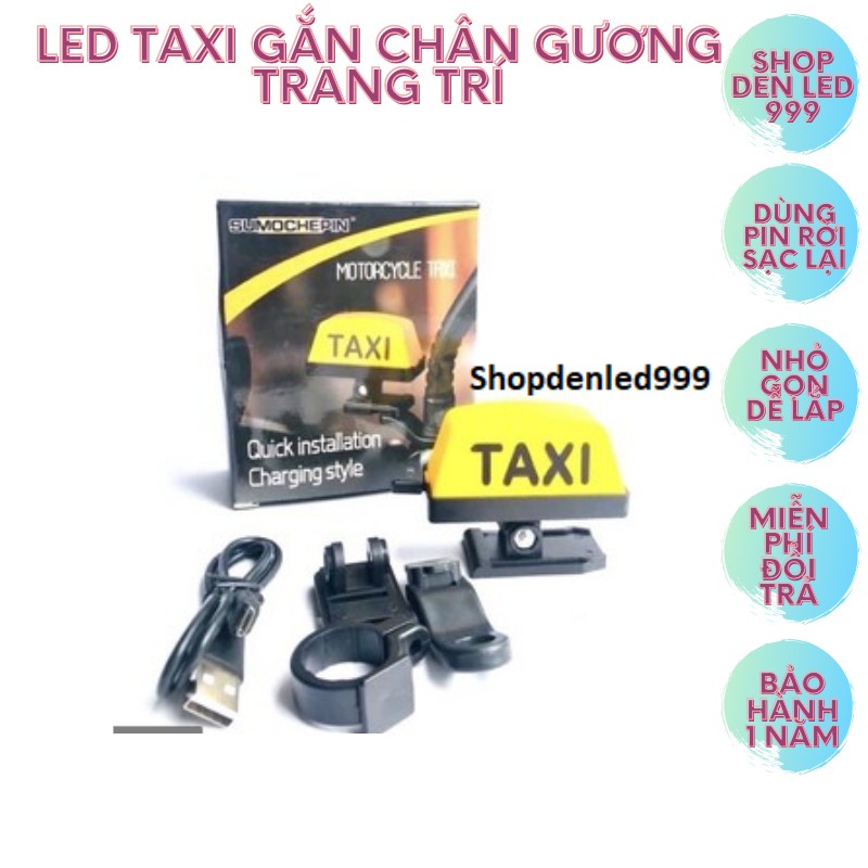 Led Taxi Mào Taxi Gắn Chân Kính Xe Máy Grab Aha Bee Có Video