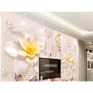 Tranh dán tường 3D tranh trang trí hoa đá ngọc BINBIN DN30 (Không phai màu)