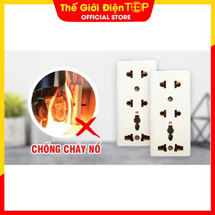 Ổ Cắm Điện 3, Có Chân Cắm 3, Đế Chịu Nhiệt, Chống Cháy E15 Sopoka - Thế Giới Điện TopE
