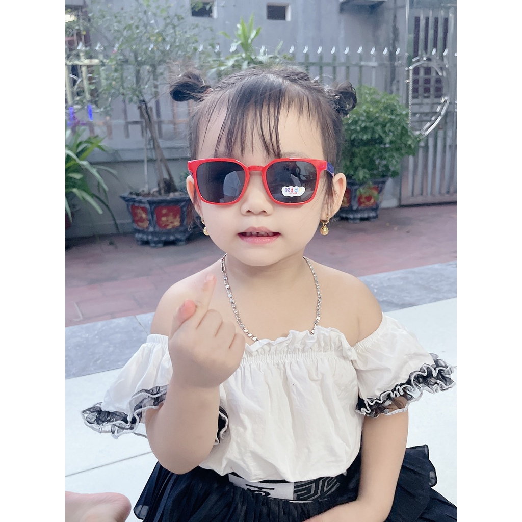kính râm phong cách hàn quốc cho bé từ 1-9 tuổi, gọng kính chống bụi chống tia uv phong cách vintage cho bé tra bé gái