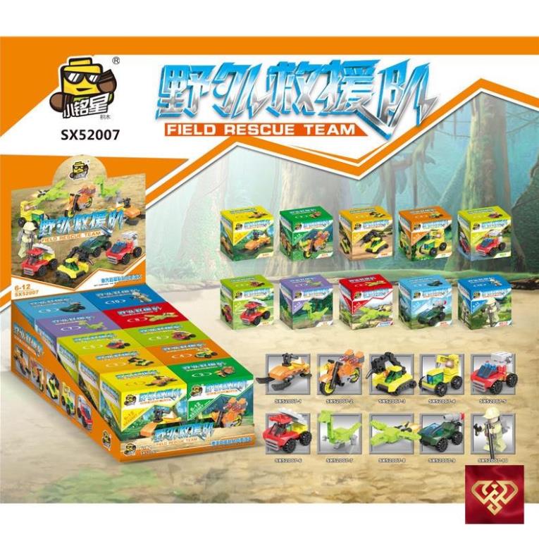 Đồ chơi Lego lắp ráp hình xe đua ô tô người máy xe tăng máy bay 10 in 1 bộ 12