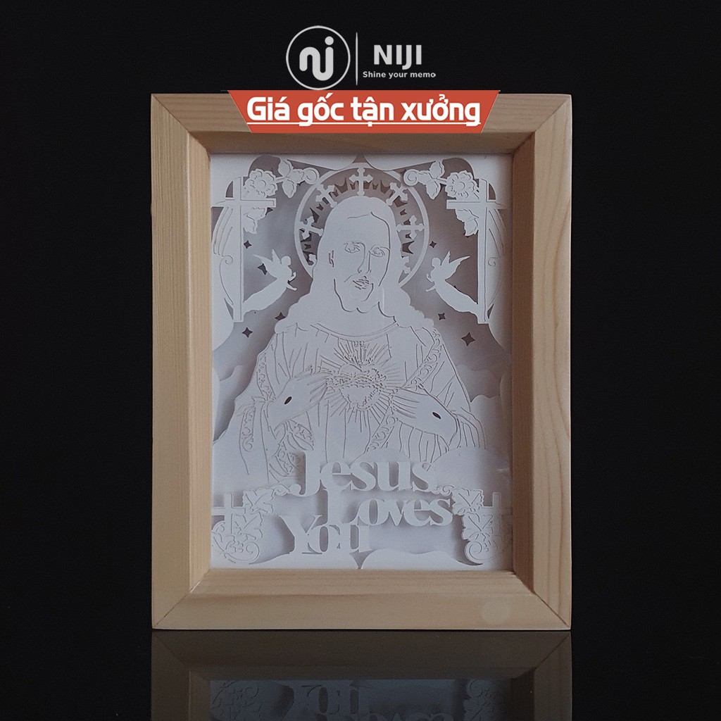 Đèn ngủ 3D, Công giáo, Chúa Jesu, tranh giấy Led 3D – chính hãng 𝑵𝑰𝑱𝑰 𝑮𝒊𝒇𝒕