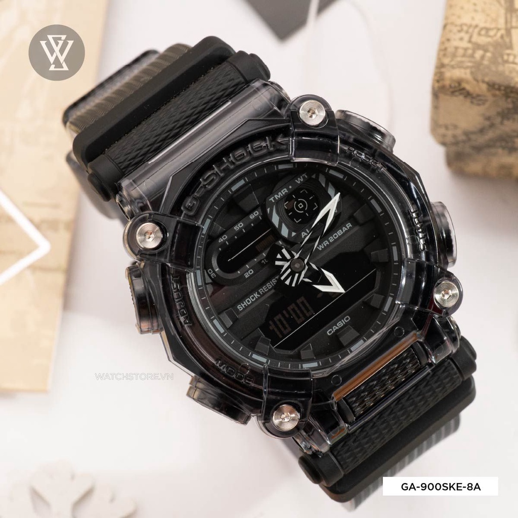 Đồng Hồ Điện Tử Nam Casio G-Shock WATCHSTORE GA-900SKE-8A Mặt Kính Khoáng 49.5mm, Dây Nhựa Đen Phong Cách Thể Thao