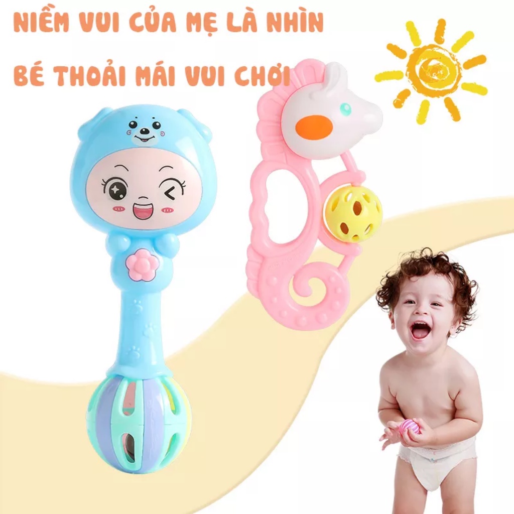 Bộ đồ chơi xúc xắc 7 món FUNNY Xúc xắc lục lạc nhiều màu sắc cho bé