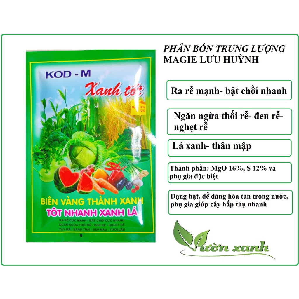 Set 3 gói phân bón lá Xanh Tốt 50gr biến vàng thành xanh