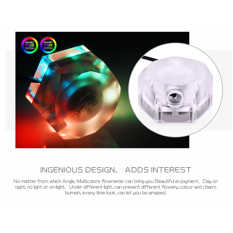 Đồng Hồ Đo Lưu Lượng Làm Mát Máy Tính 2 Chiều G1 / 4 Bykski / RGB A-RGB AURA B-FMpa-HC-V2